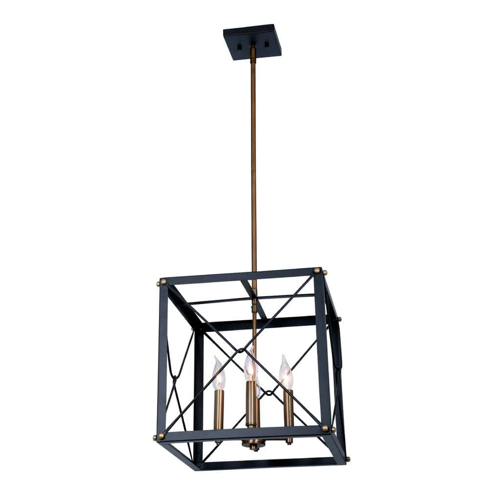 Cage Open Style 4-Light Vintage Bronze Hanging Pendant by Cordelia Lighting 7 Cage Open Style 4-Light Vintage Bronze Hanging Pendant by Cordelia Lighting - Image 5