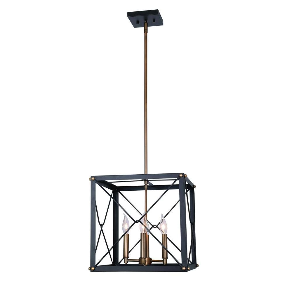 Cage Open Style 4-Light Vintage Bronze Hanging Pendant by Cordelia Lighting 5 Cage Open Style 4-Light Vintage Bronze Hanging Pendant by Cordelia Lighting - Image 3