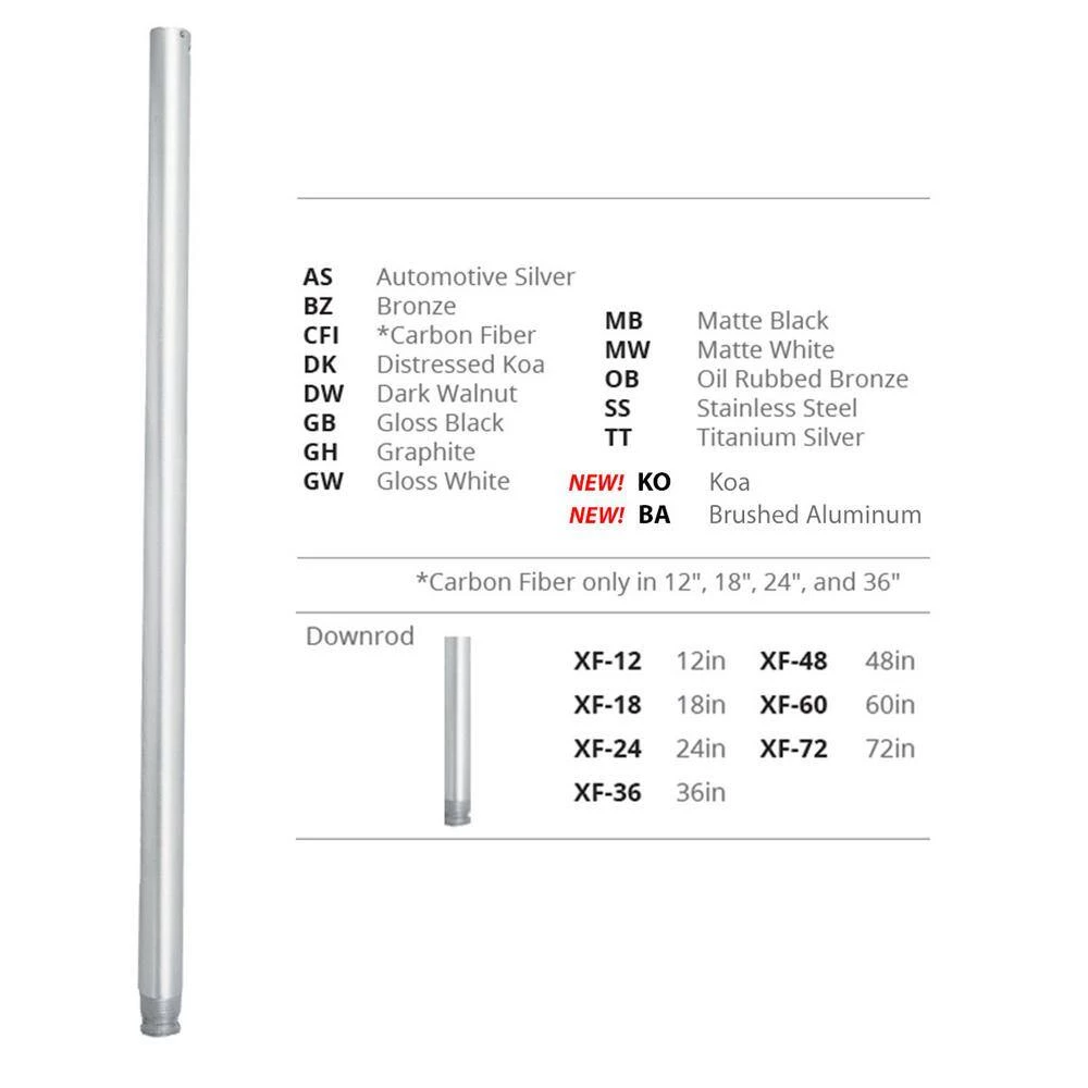 60 in. Automotive Silver Fan Downrod for Modern Forms or WAC Lighting Fans 5 60 in. Automotive Silver Fan Downrod for Modern Forms or WAC Lighting Fans - Image 3