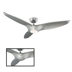 Morpheus III 60 in. LED Indoor/Outdoor Automotive Silver 3-Blade Smart Ceiling Fan with 3000K Light Kit and Wall Control by Modern Forms