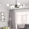8-Light Black And Cream White Iron Sputnik Modern Linear Chandelier by Magic Home 1 8-Light Black And Cream White Iron Sputnik Modern Linear Chandelier by Magic Home -Spitzer Sales Store black and cream white magic home chandeliers mh y 020202 64 1000