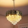 8-Light Modern Black and Gold Crystal Chandelier Round 4 Tier Crystal Chandeliers Hanging Ceiling Light by Magic Home -Spitzer Sales Store black and gold magic home chandeliers mh lch 22015 64 1000