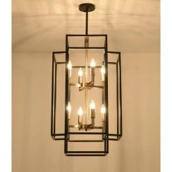 8-Light Black and Gold Lantern Tiered Chandelier by Magic Home 19 8-Light Black and Gold Lantern Tiered Chandelier by Magic Home -Spitzer Sales Store black and gold magic home chandeliers mh y 020210 31 1000