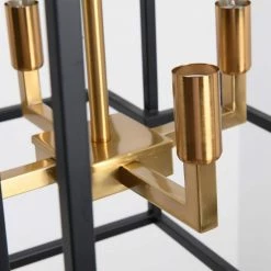 12-Light Black Antique Gold Lantern Tiered Hanging Ceiling Chandelier by Magic Home -Spitzer Sales Store black and gold magic home chandeliers mh y 020213 66 1000