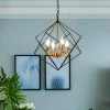 4-Light Black and Gold Wrought Iron Lantern Geometric Chandelier by Magic Home -Spitzer Sales Store black and gold wrought iron magic home chandeliers mh cp8713 4 64 1000