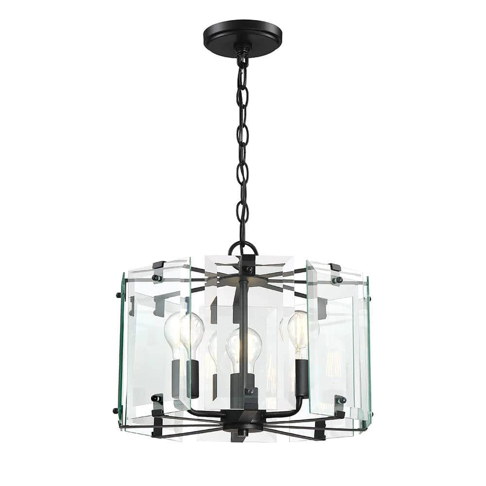 Decorative Interior 3-Light Black Pendant by Cordelia Lighting 3 Decorative Interior 3-Light Black Pendant by Cordelia Lighting