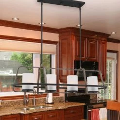 4-Light Black Wood Tone Linear Chandelier with Etched Seedy Glass Shades by Cordelia Lighting 19 4-Light Black Wood Tone Linear Chandelier with Etched Seedy Glass Shades by Cordelia Lighting -Spitzer Sales Store black cordelia lighting chandeliers 2635 332 1f 1000