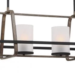 4-Light Black Wood Tone Linear Chandelier with Etched Seedy Glass Shades by Cordelia Lighting 13 4-Light Black Wood Tone Linear Chandelier with Etched Seedy Glass Shades by Cordelia Lighting -Spitzer Sales Store black cordelia lighting chandeliers 2635 332 40 1000