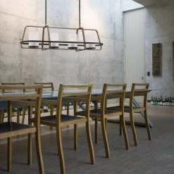 4-Light Black Wood Tone Linear Chandelier with Etched Seedy Glass Shades by Cordelia Lighting 16 4-Light Black Wood Tone Linear Chandelier with Etched Seedy Glass Shades by Cordelia Lighting -Spitzer Sales Store black cordelia lighting chandeliers 2635 332 77 1000