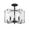 Decorative Interior 3-Light 15 in. Black Semi Flushmount by Cordelia Lighting 2 Decorative Interior 3-Light 15 in. Black Semi Flushmount by Cordelia Lighting -Spitzer Sales Store black cordelia lighting flush mount lights 2602 05 64 1000