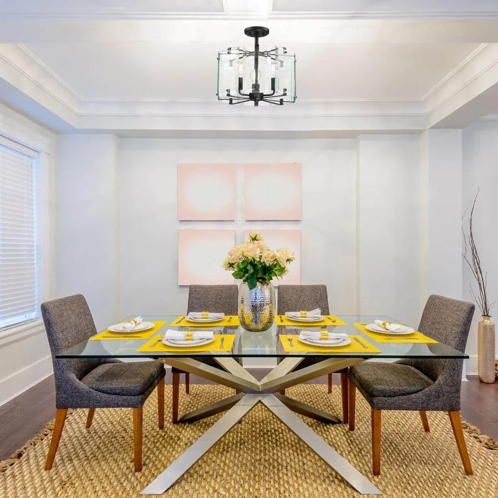 Decorative Interior 3-Light 15 in. Black Semi Flushmount by Cordelia Lighting 4 Decorative Interior 3-Light 15 in. Black Semi Flushmount by Cordelia Lighting - Image 2