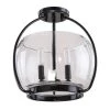13.8 in. 3-Light Black Semi-Flush Mount with Clear Glass Shade by Cordelia Lighting -Spitzer Sales Store black cordelia lighting flush mount lights 3639 05 64 1000