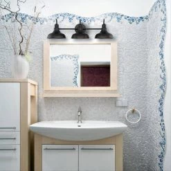 30 in. 3 Light Black Industrial Bathroom Vanity Light by Cordelia Lighting -Spitzer Sales Store black cordelia lighting vanity lighting 2629 05 1f 1000