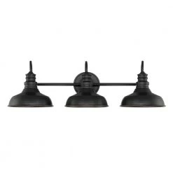 30 in. 3 Light Black Industrial Bathroom Vanity Light by Cordelia Lighting