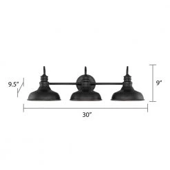 30 in. 3 Light Black Industrial Bathroom Vanity Light by Cordelia Lighting -Spitzer Sales Store black cordelia lighting vanity lighting 2629 05 66 1000