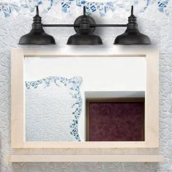30 in. 3 Light Black Industrial Bathroom Vanity Light by Cordelia Lighting -Spitzer Sales Store black cordelia lighting vanity lighting 2629 05 77 1000