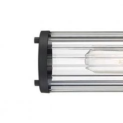 18 in. 2-Light Black Vanity Light with Clear Ribbed Glass Shade by Cordelia Lighting 15 18 in. 2-Light Black Vanity Light with Clear Ribbed Glass Shade by Cordelia Lighting -Spitzer Sales Store black cordelia lighting vanity lighting 2631 05 40 1000