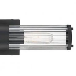 18 in. 2-Light Black Vanity Light with Clear Ribbed Glass Shade by Cordelia Lighting 18 18 in. 2-Light Black Vanity Light with Clear Ribbed Glass Shade by Cordelia Lighting -Spitzer Sales Store black cordelia lighting vanity lighting 2631 05 66 1000