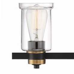 23 in. 3-Light Black Vanity Light with Clear Glass Shades by Cordelia Lighting 16 23 in. 3-Light Black Vanity Light with Clear Glass Shades by Cordelia Lighting -Spitzer Sales Store black cordelia lighting vanity lighting 2634 328 1d 1000