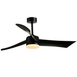 53 in. Integrated LED Indoor Remote Control Black Pendant Ceiling Fan with 3 Blades by Magic Home