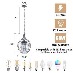 3-Lights Black Single Globe Metal Fixture Pendant Light by Magic Home 10 3-Lights Black Single Globe Metal Fixture Pendant Light by Magic Home -Spitzer Sales Store black magic home chandeliers mh lch 220010 c3 1000