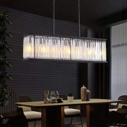 6-Light Modern Island Raindrop Rectangular Crystal Chandelier Light Fixture in Black by Magic Home 13 6-Light Modern Island Raindrop Rectangular Crystal Chandelier Light Fixture in Black by Magic Home -Spitzer Sales Store black magic home chandeliers mh lch 22018 31 1000