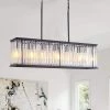 6-Light Modern Island Raindrop Rectangular Crystal Chandelier Light Fixture in Black by Magic Home -Spitzer Sales Store black magic home chandeliers mh lch 22018 64 1000