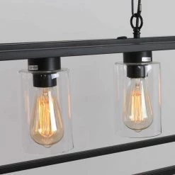 6-Light Farmhouse Hanging Ceiling Black Fixture Island Light Industrial Swag Chandeliers with Glass Shades by Magic Home -Spitzer Sales Store black magic home chandeliers mh ll3326 6 h 1f 1000