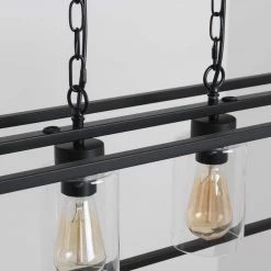 6-Light Farmhouse Hanging Ceiling Black Fixture Island Light Industrial Swag Chandeliers with Glass Shades by Magic Home -Spitzer Sales Store black magic home chandeliers mh ll3326 6 h 44 1000