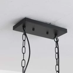 6-Light Farmhouse Hanging Ceiling Black Fixture Island Light Industrial Swag Chandeliers with Glass Shades by Magic Home -Spitzer Sales Store black magic home chandeliers mh ll3326 6 h fa 1000