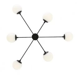 6-Light Black Cream White Sputnik Modern Linear Chandelier by Magic Home 14 6-Light Black Cream White Sputnik Modern Linear Chandelier by Magic Home -Spitzer Sales Store black magic home chandeliers mh y 020203 1f 1000