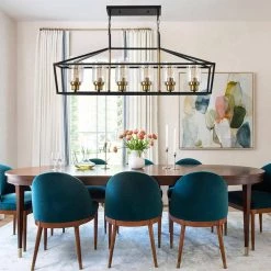 6-Light Black Kitchen Island Pendant with Metal Shade by Magic Home -Spitzer Sales Store black magic home chandeliers mh y 020205 31 1000