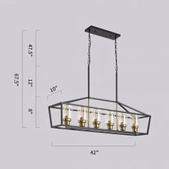 6-Light Black Kitchen Island Pendant with Metal Shade by Magic Home -Spitzer Sales Store black magic home chandeliers mh y 020205 c3 1000