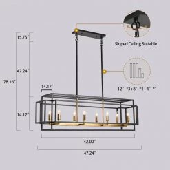 8-Light Black Kitchen Island Linear Pendant by Magic Home -Spitzer Sales Store black magic home chandeliers mh y 020209 1f 1000
