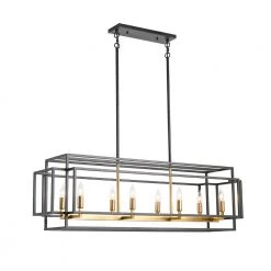 8-Light Black Kitchen Island Linear Pendant by Magic Home -Spitzer Sales Store black magic home chandeliers mh y 020209 4f 1000