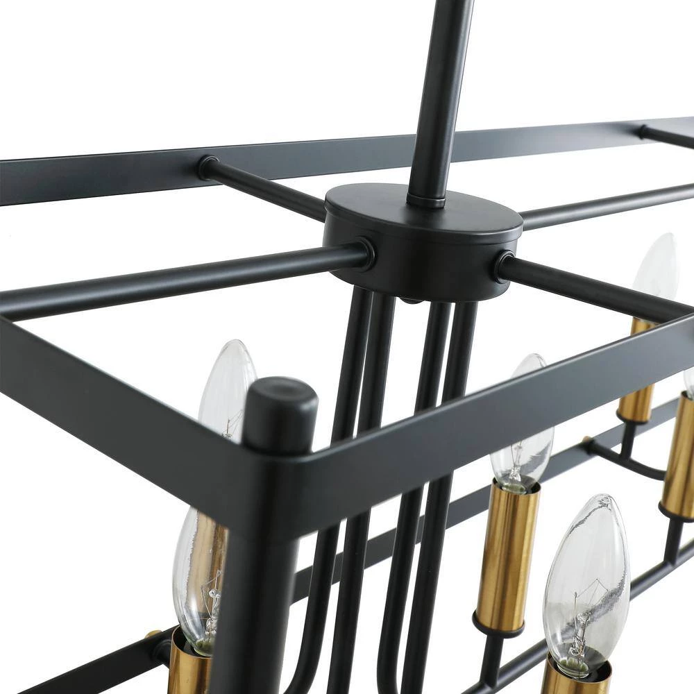 8-Light Black Kitchen Island Linear Chandelier by Magic Home 6 8-Light Black Kitchen Island Linear Chandelier by Magic Home - Image 4