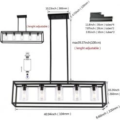 5-Light Black Antique Painted Vintage Chandelier Light Fixture with Glass Shades by Magic Home -Spitzer Sales Store black magic home chandeliers mh y 020238 c3 1000