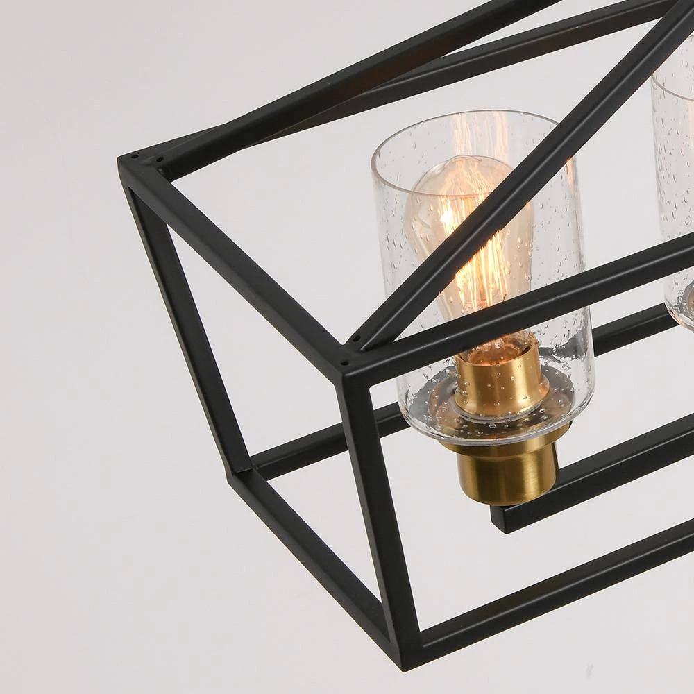 6-Light Black Kitchen Island Pendant with Metal Shade by Magic Home 7 6-Light Black Kitchen Island Pendant with Metal Shade by Magic Home - Image 5