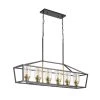 6-Light Black Kitchen Island Pendant with Metal Shade by Magic Home 1 6-Light Black Kitchen Island Pendant with Metal Shade by Magic Home -Spitzer Sales Store black magic home chandeliers mhx y 020205 64 1000