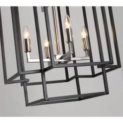 8-Light Black Brushed Nickel Lantern Tiered Chandelier by Magic Home -Spitzer Sales Store black magic home chandeliers mhx y 020210g 44 1000