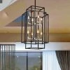 8-Light Black Brushed Nickel Lantern Tiered Chandelier by Magic Home 1 8-Light Black Brushed Nickel Lantern Tiered Chandelier by Magic Home -Spitzer Sales Store black magic home chandeliers mhx y 020210g 64 1000