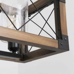 5-Light Black Color Candle Kitchen Island Linear Chandelier With Iron Shade by Magic Home 16 5-Light Black Color Candle Kitchen Island Linear Chandelier With Iron Shade by Magic Home -Spitzer Sales Store black magic home chandeliers mhx y dd 385 l 44 1000