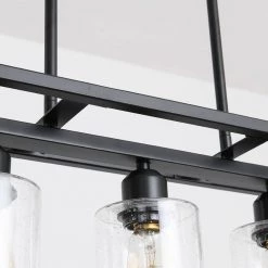 5-Light Black Plus Kitchen Island Linear Pendant With Metal Shape by Magic Home -Spitzer Sales Store black magic home chandeliers mhx y dd2005 5l 1f 1000