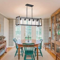 5-Light Black Plus Kitchen Island Linear Pendant With Metal Shape by Magic Home -Spitzer Sales Store black magic home chandeliers mhx y dd2005 5l 31 1000