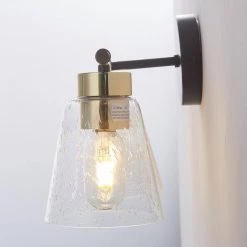 24 in. 3-Lights Matte Black Bathroom Mirror lighting Wall Lamp Vanity Light with Brushed Bold Glass Shade (Without bulb) by Magic Home -Spitzer Sales Store black magic home vanity lighting cs w63734453 1f 1000