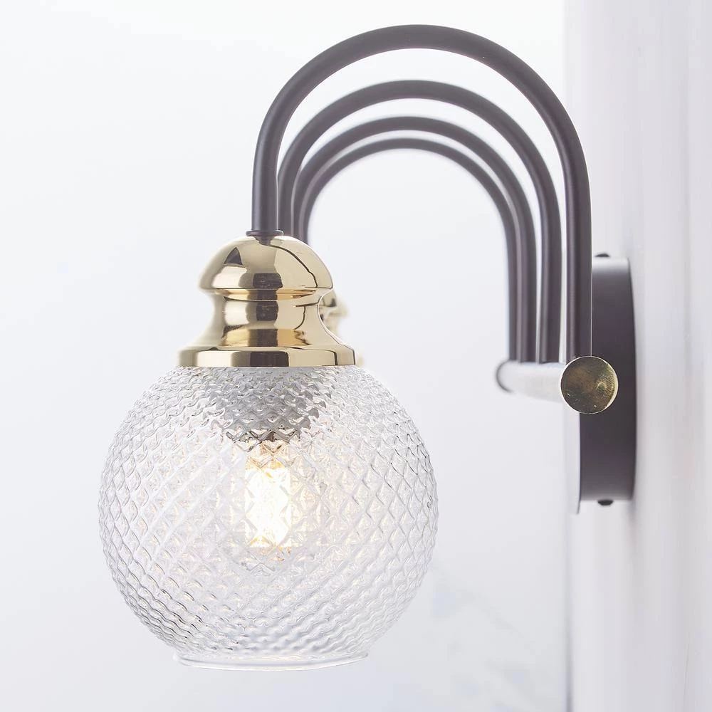 22.5 in. 3-Lights Black Modern Bathroom Wall Lamp Wall Sconces Vanity Light with Glass Shade (Without bulb) by Magic Home 6 22.5 in. 3-Lights Black Modern Bathroom Wall Lamp Wall Sconces Vanity Light with Glass Shade (Without bulb) by Magic Home - Image 5