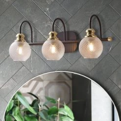 22.5 in. 3-Lights Black Modern Bathroom Wall Lamp Wall Sconces Vanity Light with Glass Shade (Without bulb) by Magic Home 14 22.5 in. 3-Lights Black Modern Bathroom Wall Lamp Wall Sconces Vanity Light with Glass Shade (Without bulb) by Magic Home -Spitzer Sales Store black magic home vanity lighting cs w63734454 31 1000