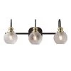 22.5 in. 3-Lights Black Modern Bathroom Wall Lamp Wall Sconces Vanity Light with Glass Shade (Without bulb) by Magic Home -Spitzer Sales Store black magic home vanity lighting cs w63734454 64 1000