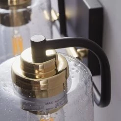 3-Light Black Industrial Wall Sconce Vanity Bathroom Hallway Kitchen Lamp with Bubble Glass Shades by Magic Home -Spitzer Sales Store black magic home wall sconces cs w63734450 1f 1000