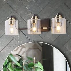 3-Light Black Industrial Wall Sconce Vanity Bathroom Hallway Kitchen Lamp with Bubble Glass Shades by Magic Home -Spitzer Sales Store black magic home wall sconces cs w63734450 31 1000